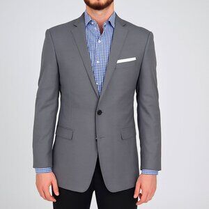 42L Calvin Klein Men's Blazer Sport Coat Grey Solid C100826
